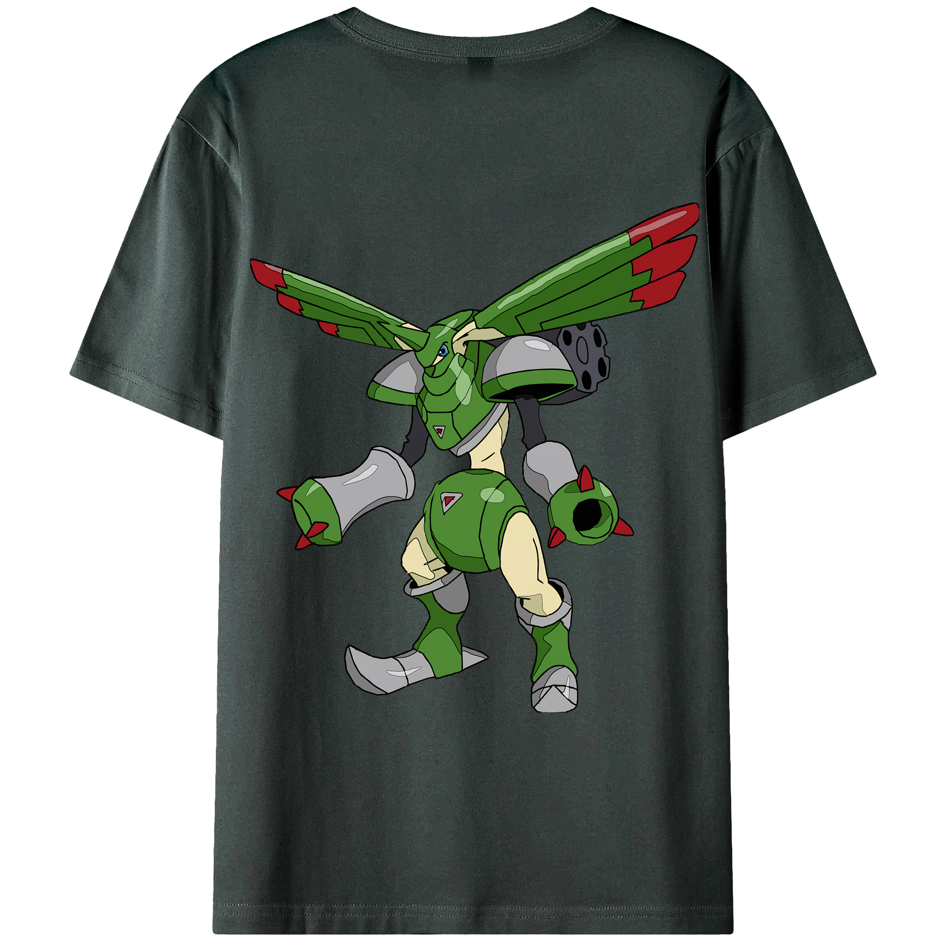 （画像用） Digimon デジタルモンスター/デジモン 綿100％ メンズ半袖Tシャツ（バックプリント） 通気性